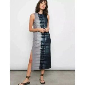 Rails M Maxi Tank Dress Tie Dye Blue Gray White Sleeveless Festival Boho